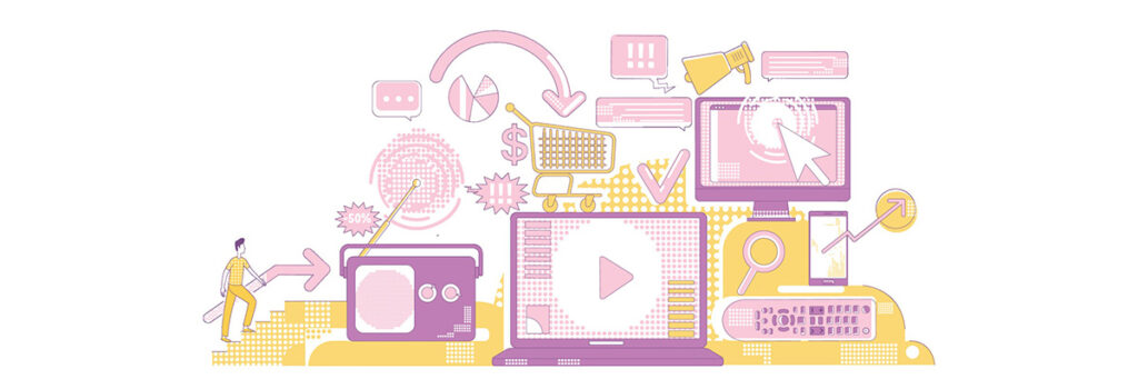 illustrated visuals of digital activities